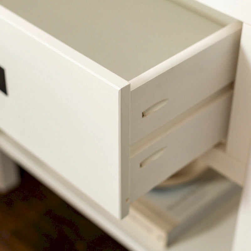 Solid Pine Nightstand with Drawer and Open Shelf