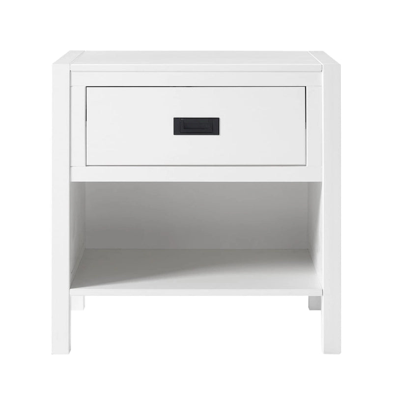 Solid Pine Nightstand with Drawer and Open Shelf