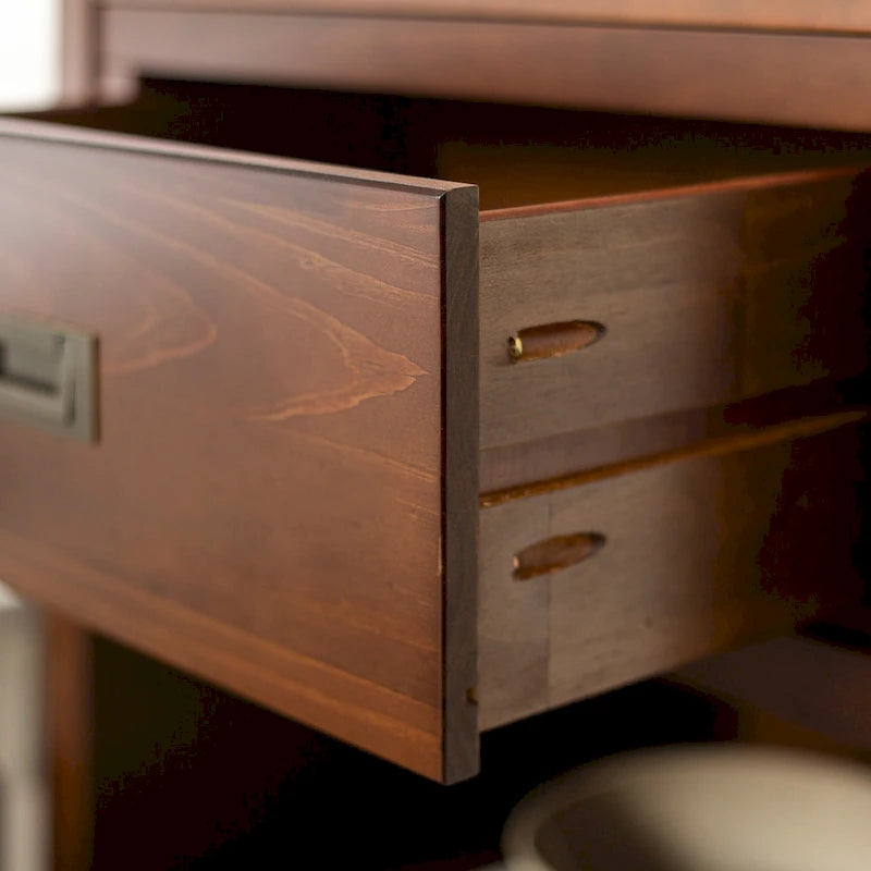 Solid Pine Nightstand with Drawer and Open Shelf