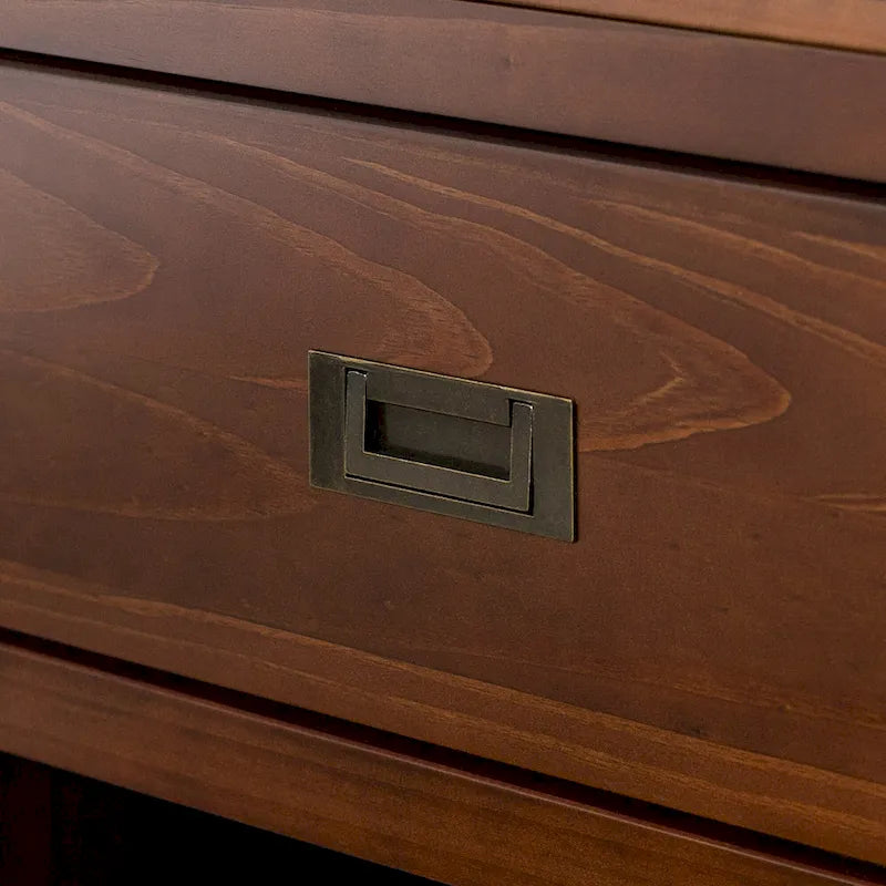 Solid Pine Nightstand with Drawer and Open Shelf