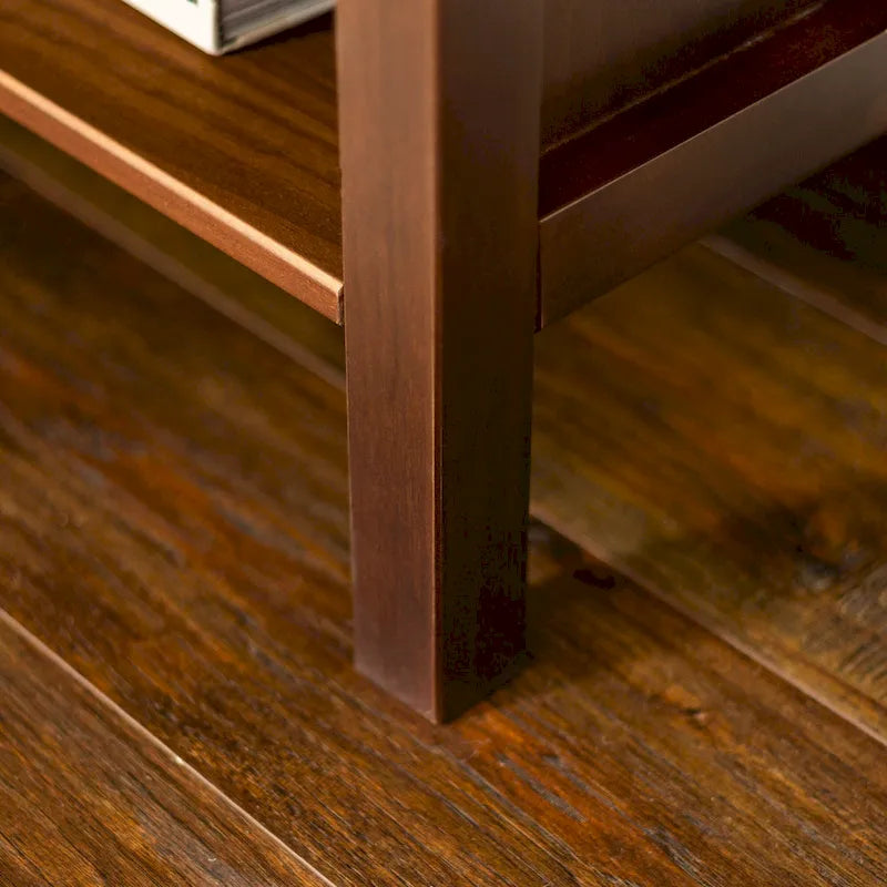 Solid Pine Nightstand with Drawer and Open Shelf