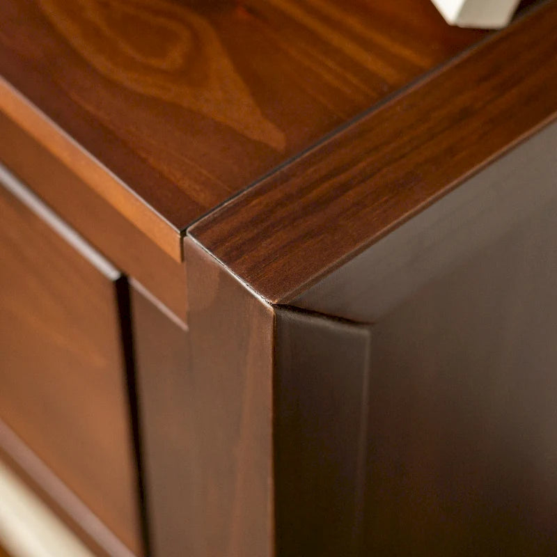 Solid Pine Nightstand with Drawer and Open Shelf