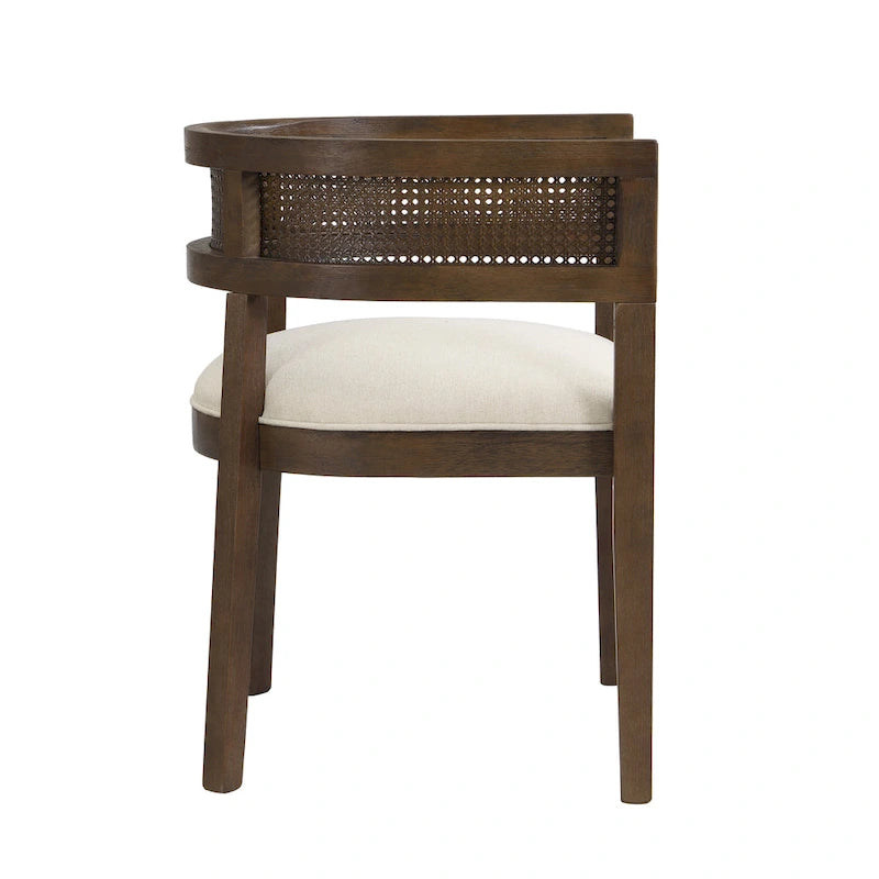 Farmhouse Rubberwood Dining Chairs with Cane Back (Set of 2)