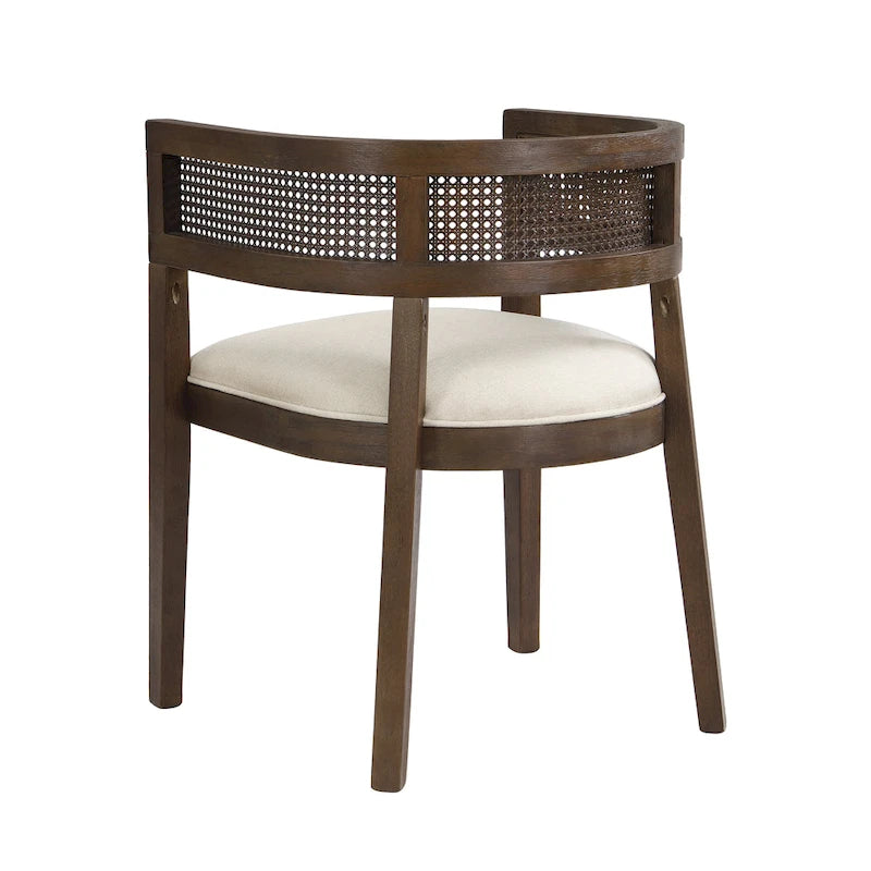 Farmhouse Rubberwood Dining Chairs with Cane Back (Set of 2)