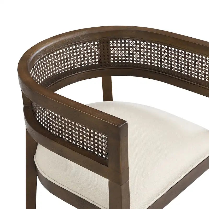 Farmhouse Rubberwood Dining Chairs with Cane Back (Set of 2)