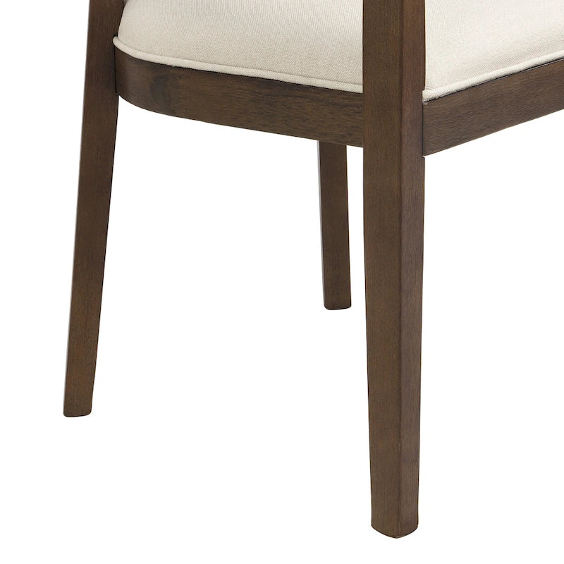 Farmhouse Rubberwood Dining Chairs with Cane Back (Set of 2)