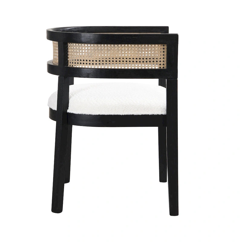 Farmhouse Rubberwood Dining Chairs with Cane Back (Set of 2)