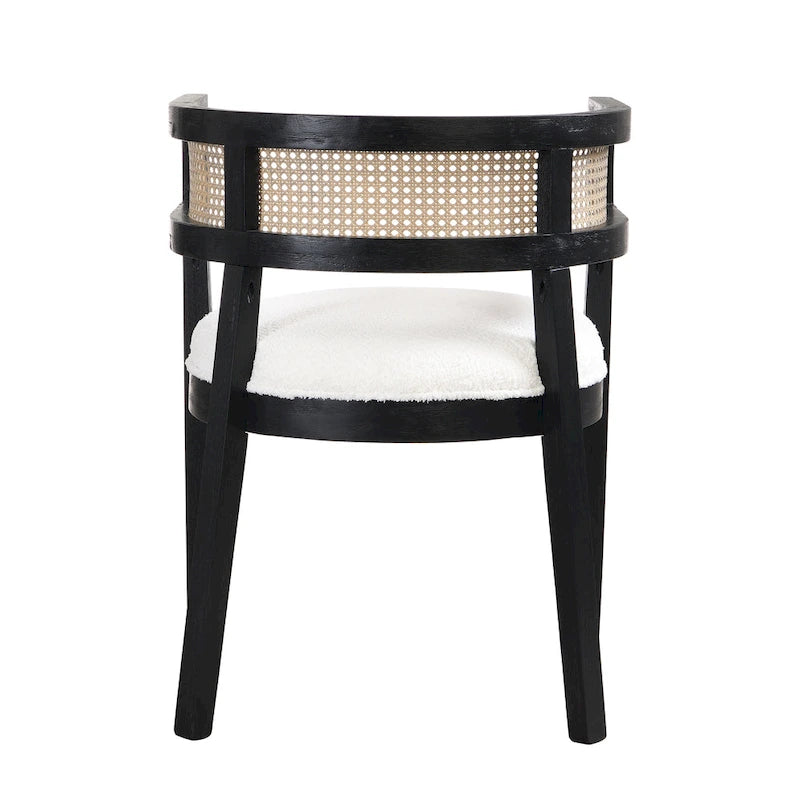 Farmhouse Rubberwood Dining Chairs with Cane Back (Set of 2)