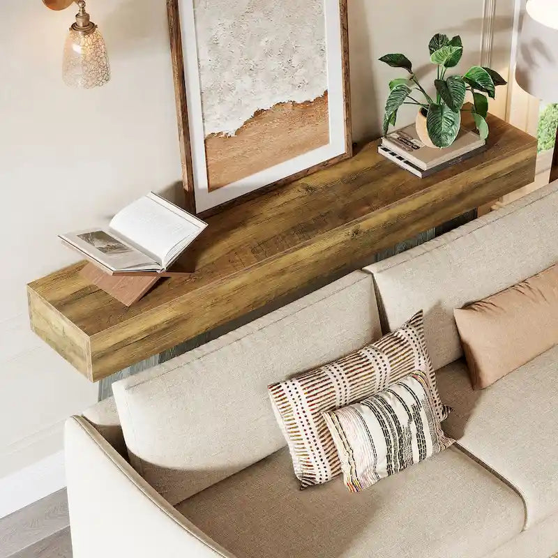 63-Inch Farmhouse Console Table for Entryway and Living Room