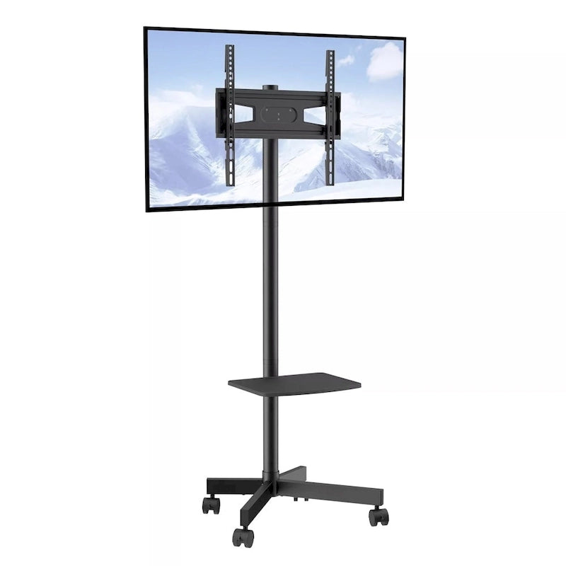 Rolling TV Stand with Wheels and Tray for 23–60 Inch TVs, 62 Inch Height