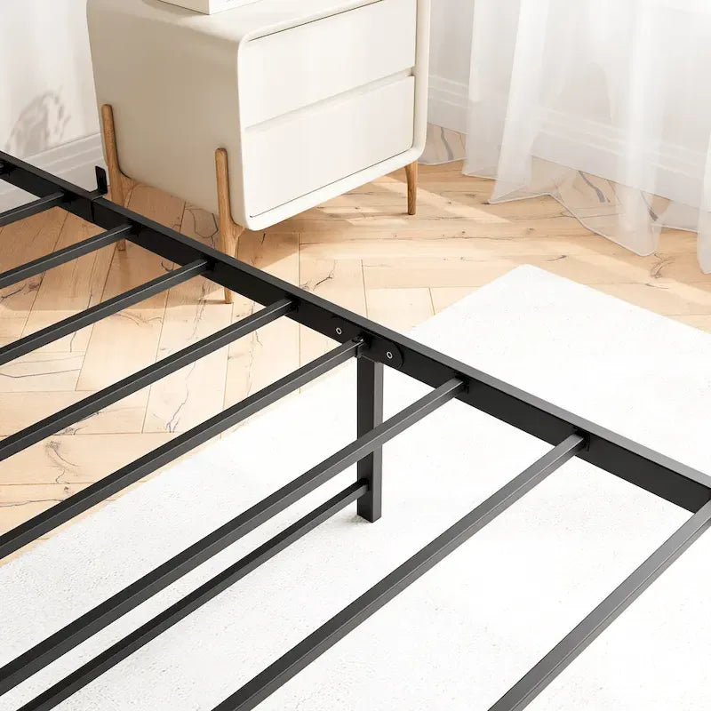 Queen Platform Bed with Bookcase Headboard and Charging Station