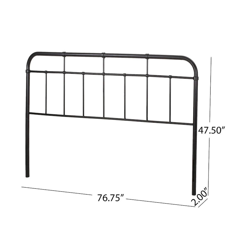 Industrial Iron Headboard in Flat Black