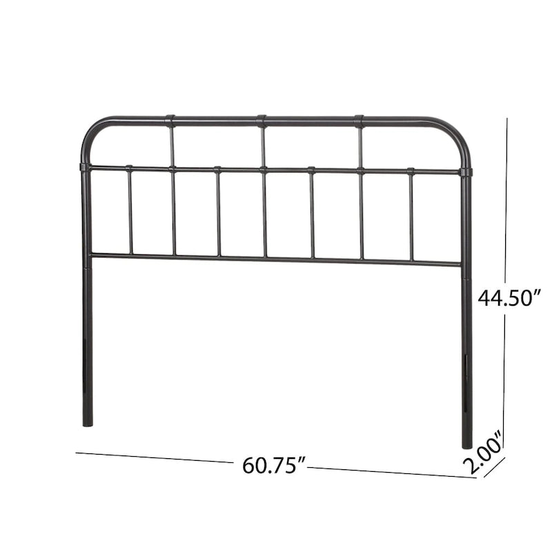 Industrial Iron Headboard in Flat Black
