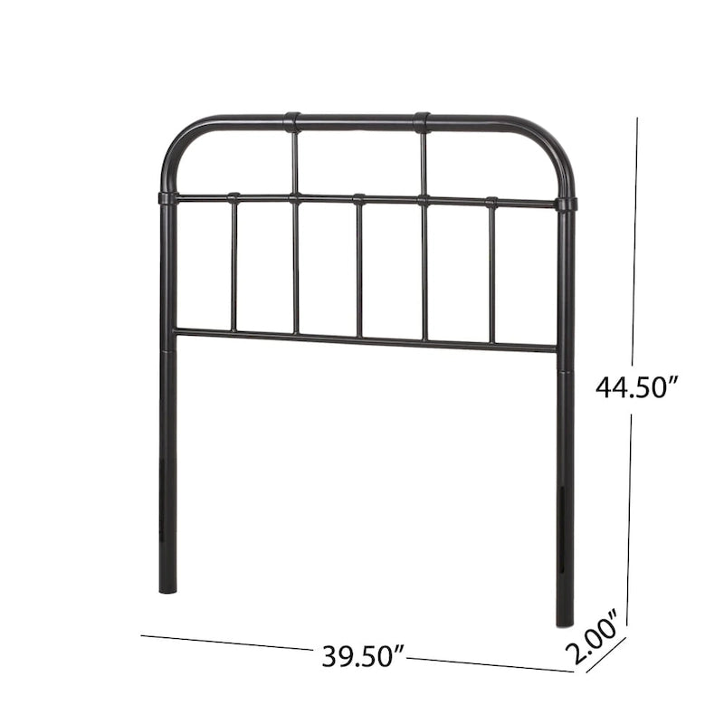 Industrial Iron Headboard in Flat Black