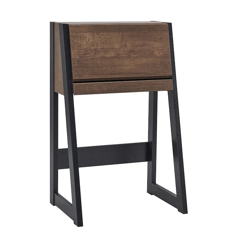 Contemporary 26-inch Wood Compact Writing Desk with Storage