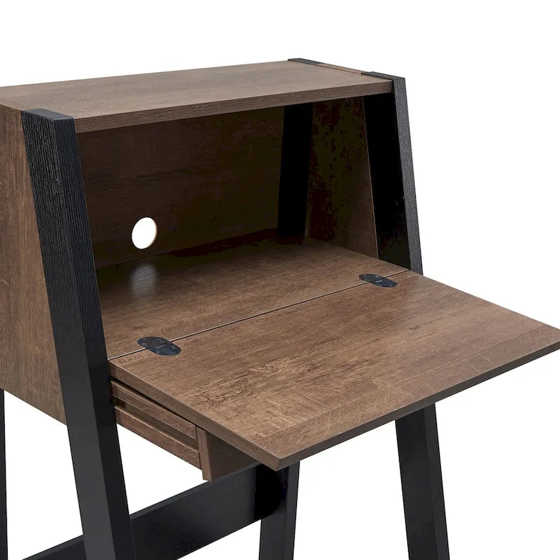 Contemporary 26-inch Wood Compact Writing Desk with Storage