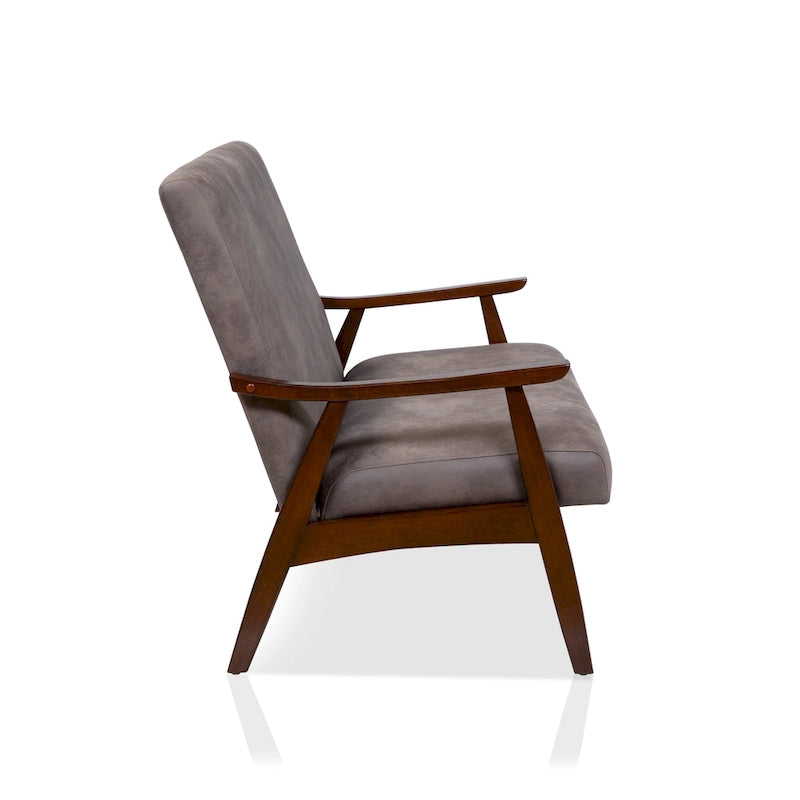 Mid-Century Upholstered Loveseat Bench