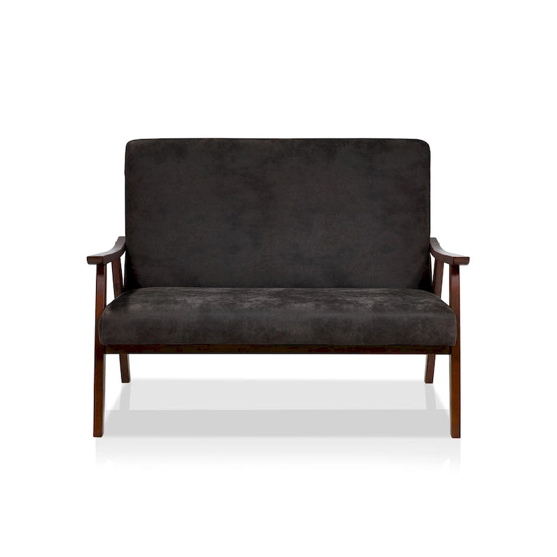 Mid-Century Upholstered Loveseat Bench