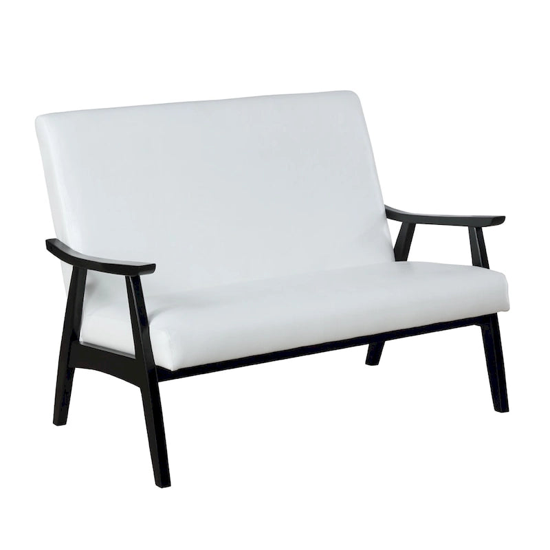 Mid-Century Upholstered Loveseat Bench