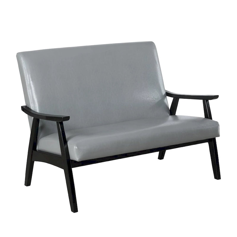 Mid-Century Upholstered Loveseat Bench