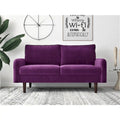 Velvet 2-Seater Loveseat with Tapered Legs