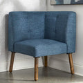 Mid-Century Fabric Corner Accent Chair with Wood Legs
