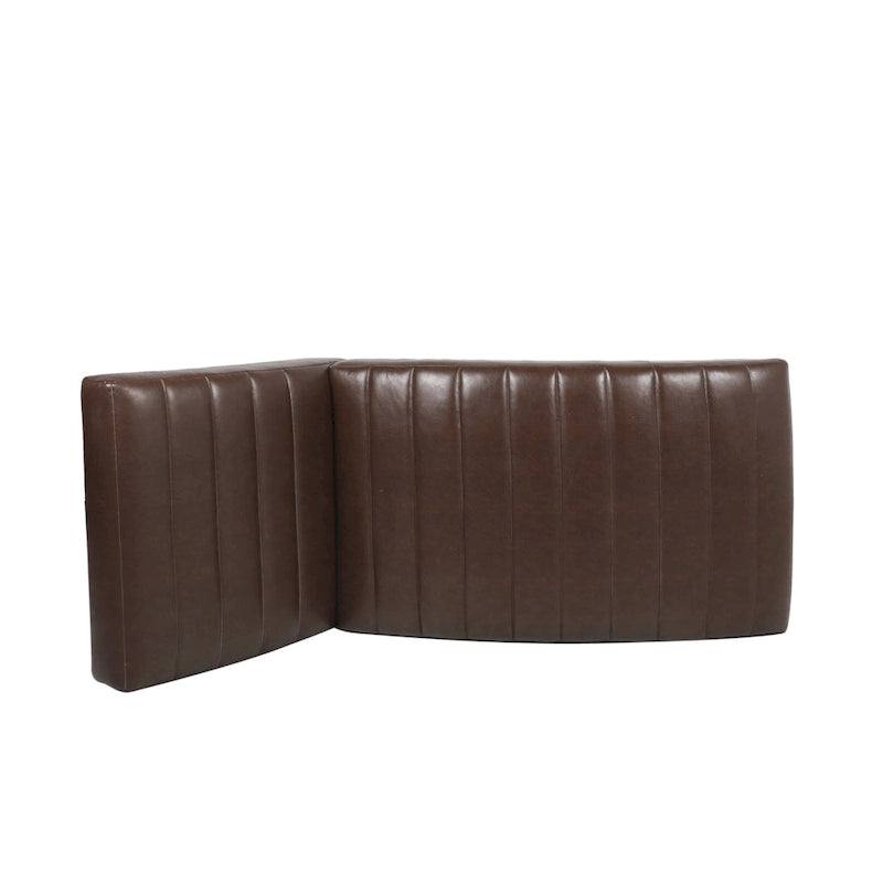 Indoor Faux Leather Channel-Stitched Chaise Lounge