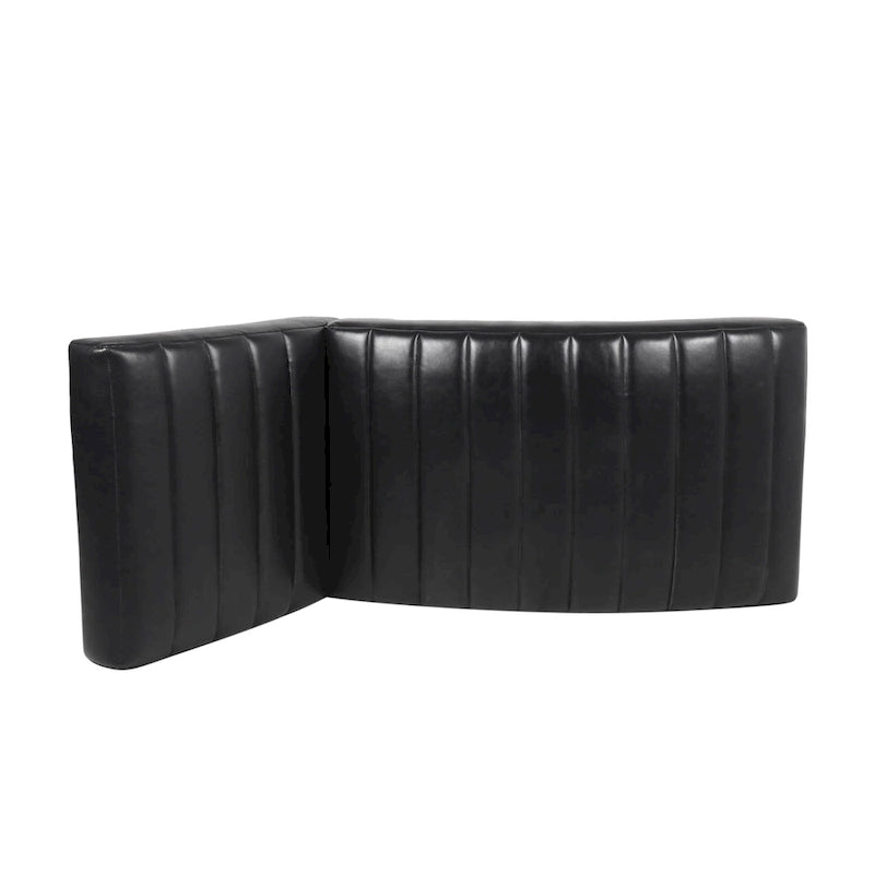 Indoor Faux Leather Channel-Stitched Chaise Lounge