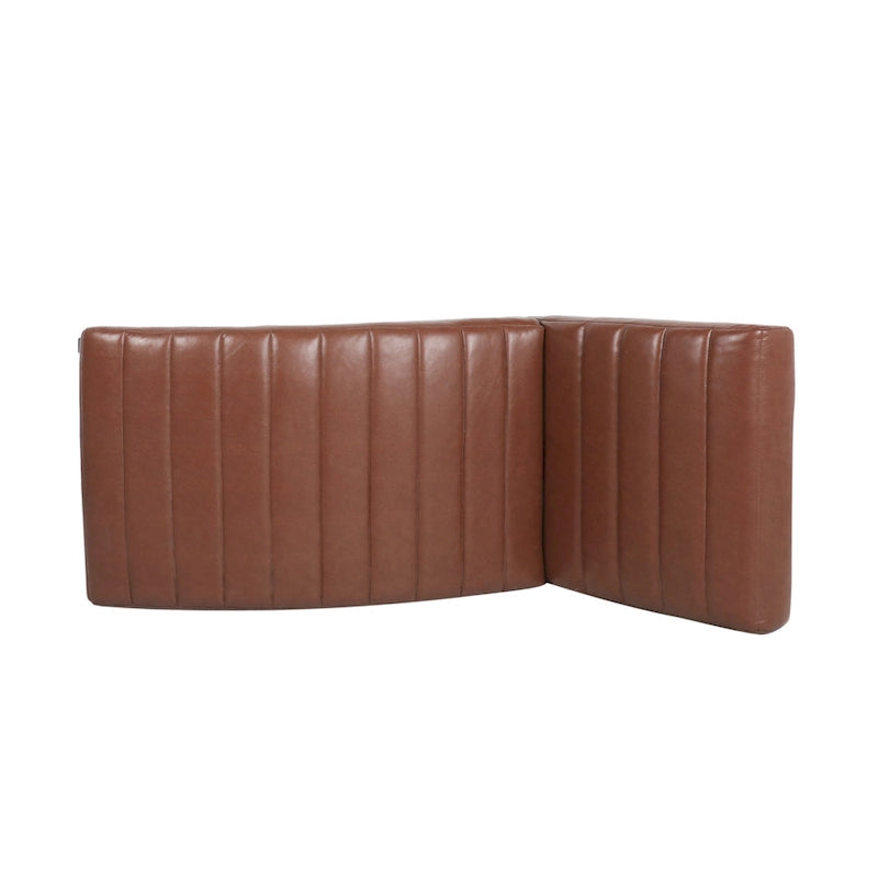 Indoor Faux Leather Channel-Stitched Chaise Lounge