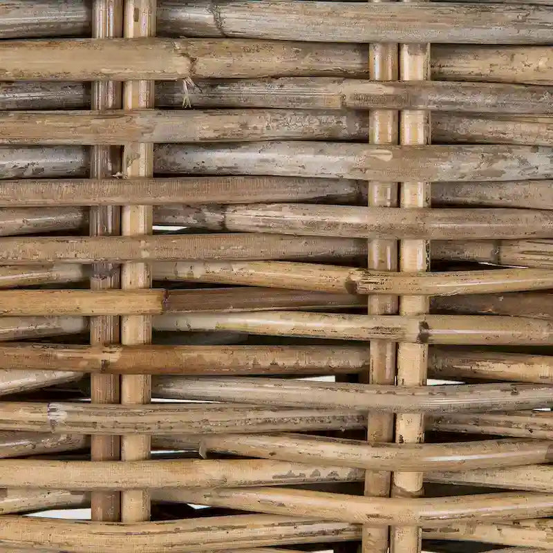 Grey Wash Rattan Cushioned Stool