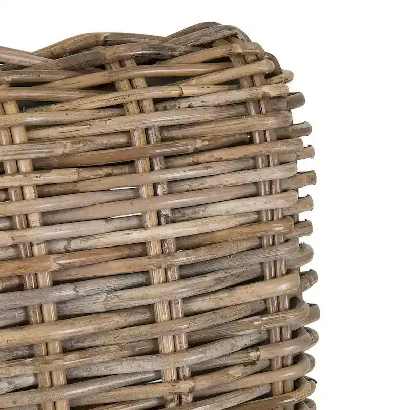 Grey Wash Rattan Cushioned Stool
