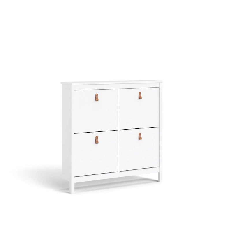 4-Drawer Shoe Cabinet with Tilting Storage