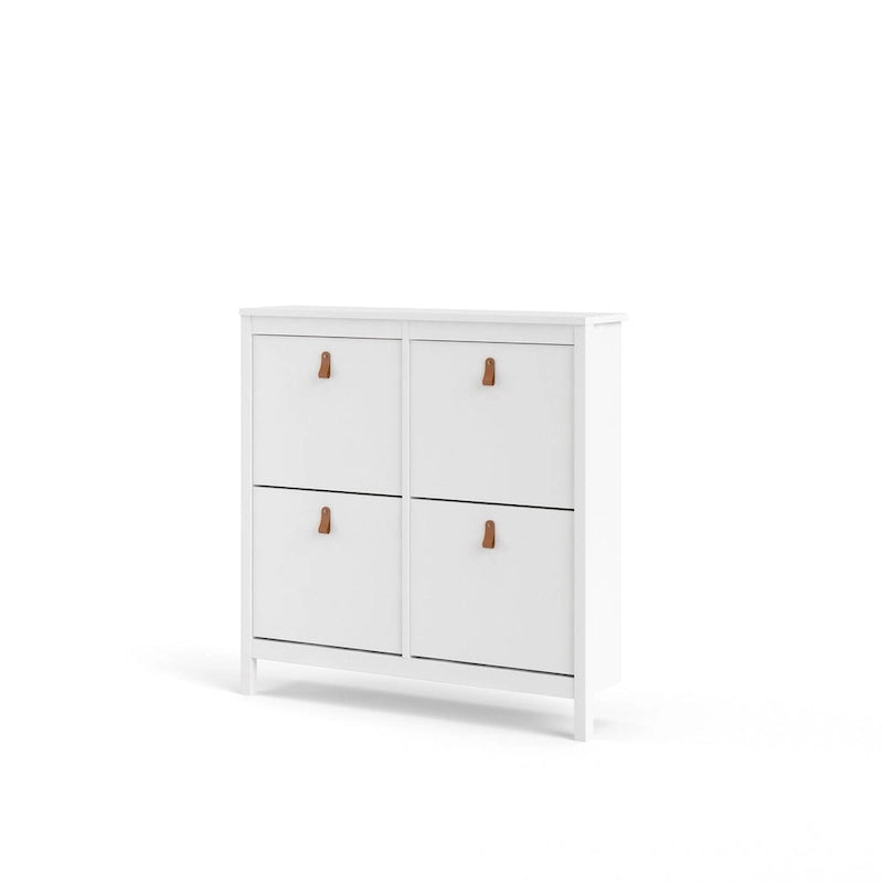 4-Drawer Shoe Cabinet with Tilting Storage
