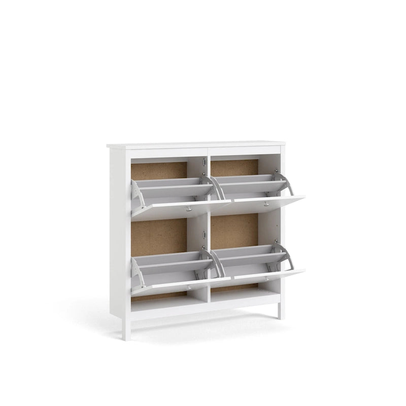 4-Drawer Shoe Cabinet with Tilting Storage