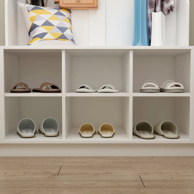 39.8 Wide Entryway Hall Tree with Bench and Shoe Storage