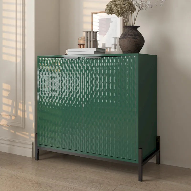 Modern Glossy Storage Accent Cabinet Sideboard