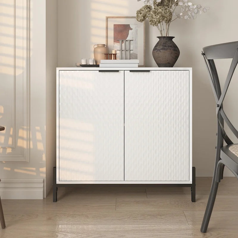 Modern Glossy Storage Accent Cabinet Sideboard