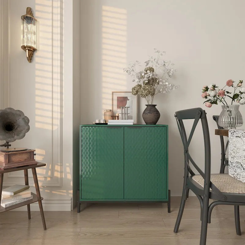 Modern Glossy Storage Accent Cabinet Sideboard