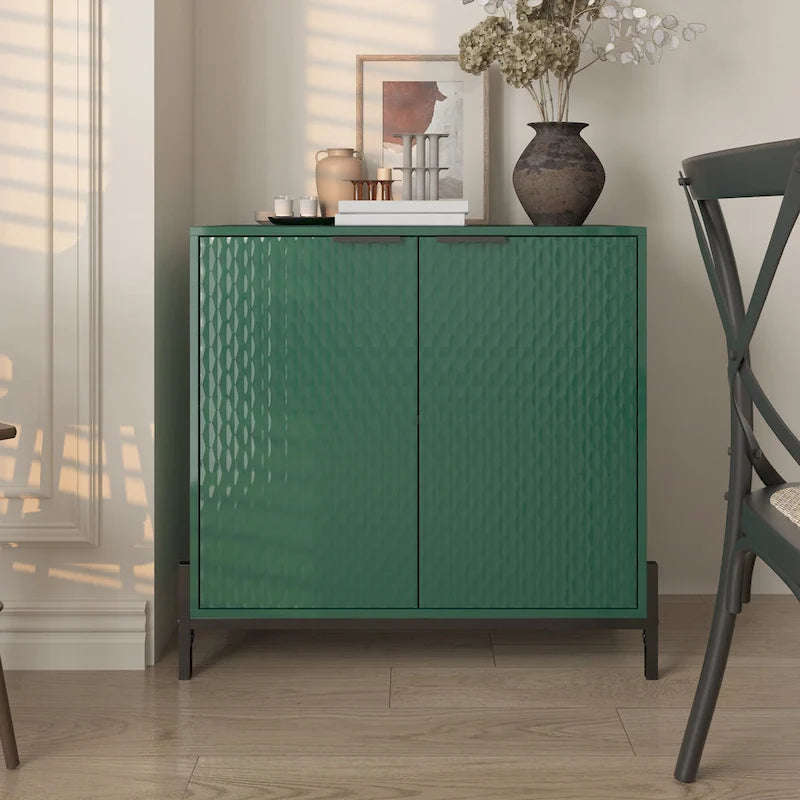 Modern Glossy Storage Accent Cabinet Sideboard
