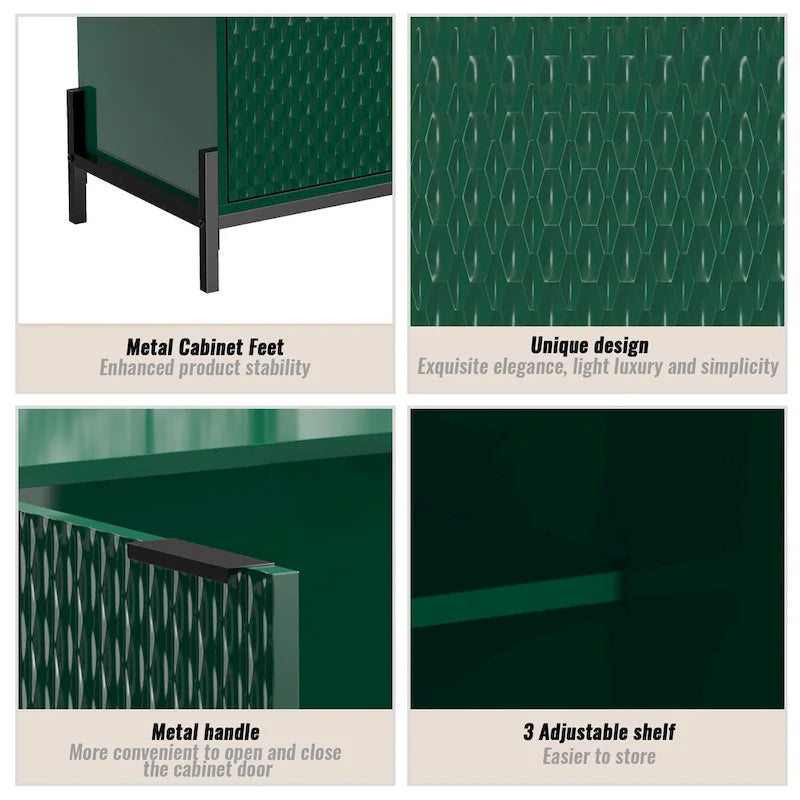 Modern Glossy Storage Accent Cabinet Sideboard