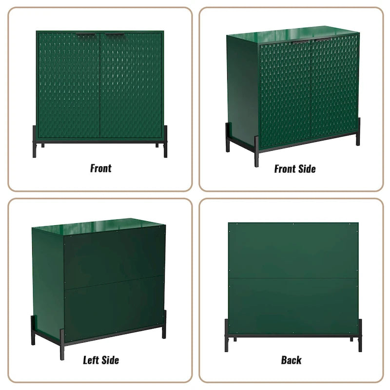Modern Glossy Storage Accent Cabinet Sideboard
