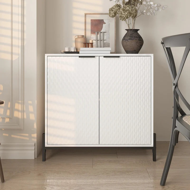 Modern Glossy Storage Accent Cabinet Sideboard