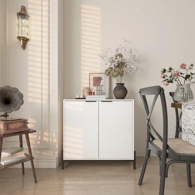 Modern Glossy Storage Accent Cabinet Sideboard