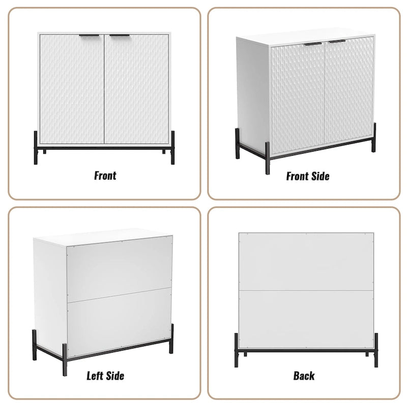 Modern Glossy Storage Accent Cabinet Sideboard