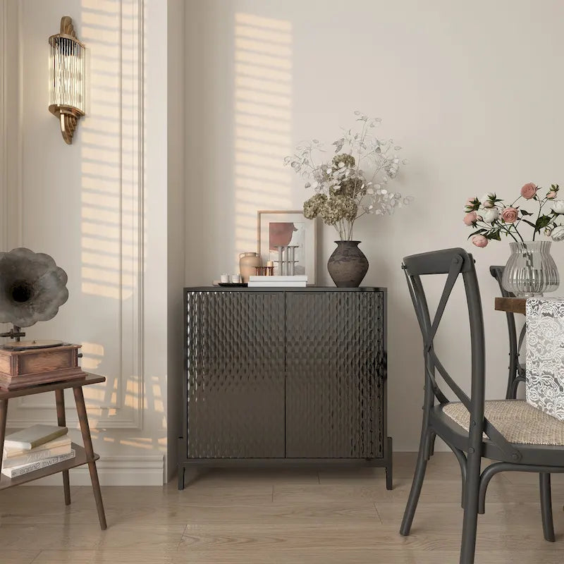 Modern Glossy Storage Accent Cabinet Sideboard