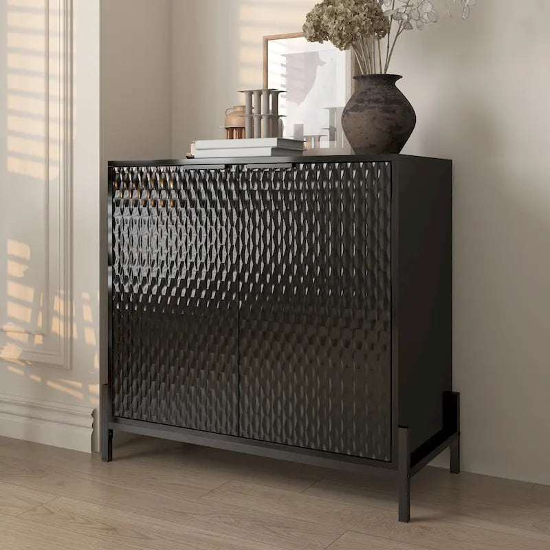 Modern Glossy Storage Accent Cabinet Sideboard