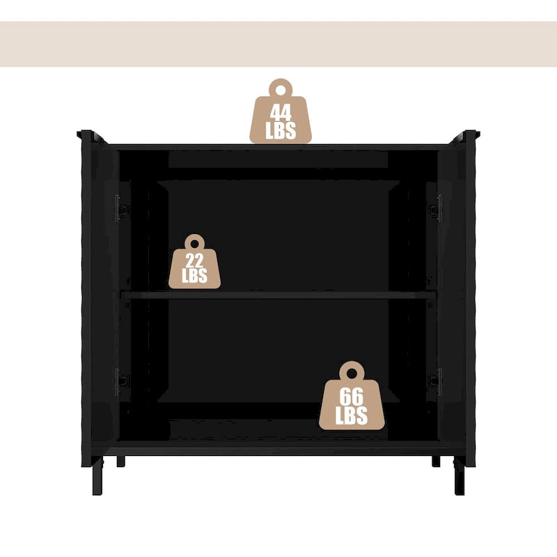 Modern Glossy Storage Accent Cabinet Sideboard
