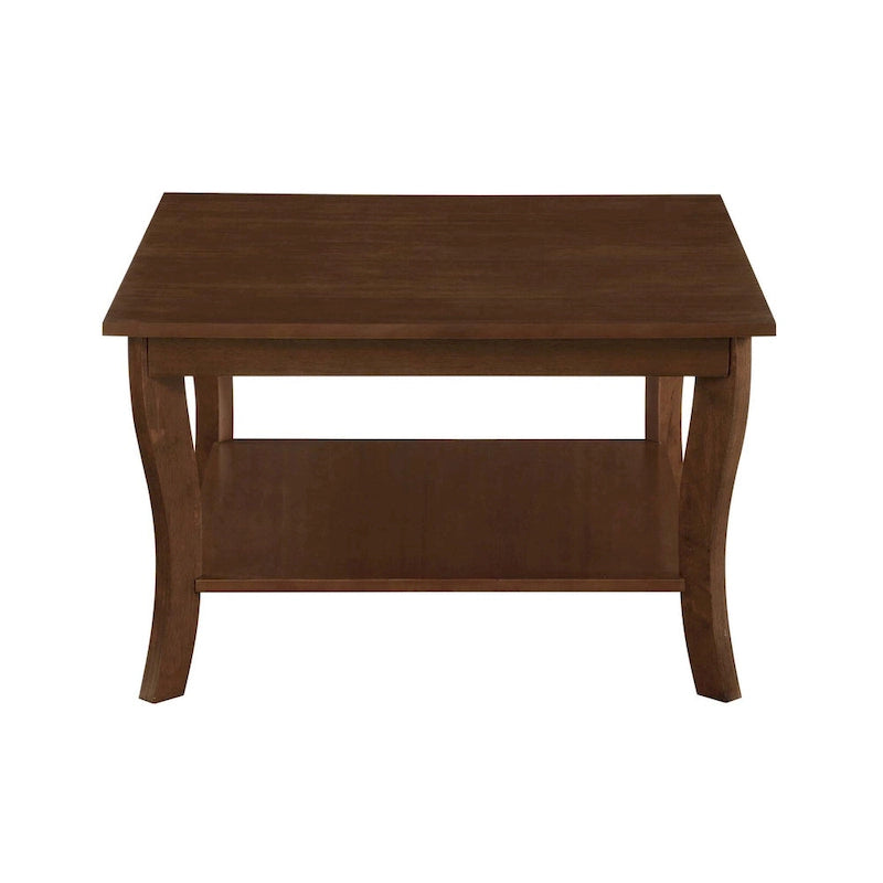 30-Inch Square Coffee Table with Lower Shelf