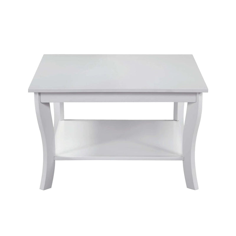 30-Inch Square Coffee Table with Lower Shelf
