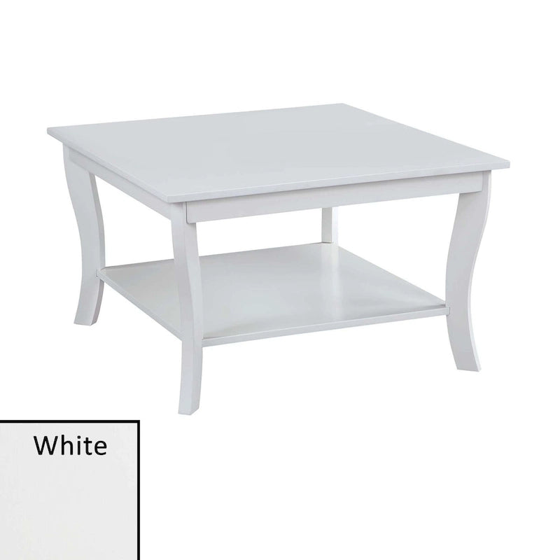 30-Inch Square Coffee Table with Lower Shelf